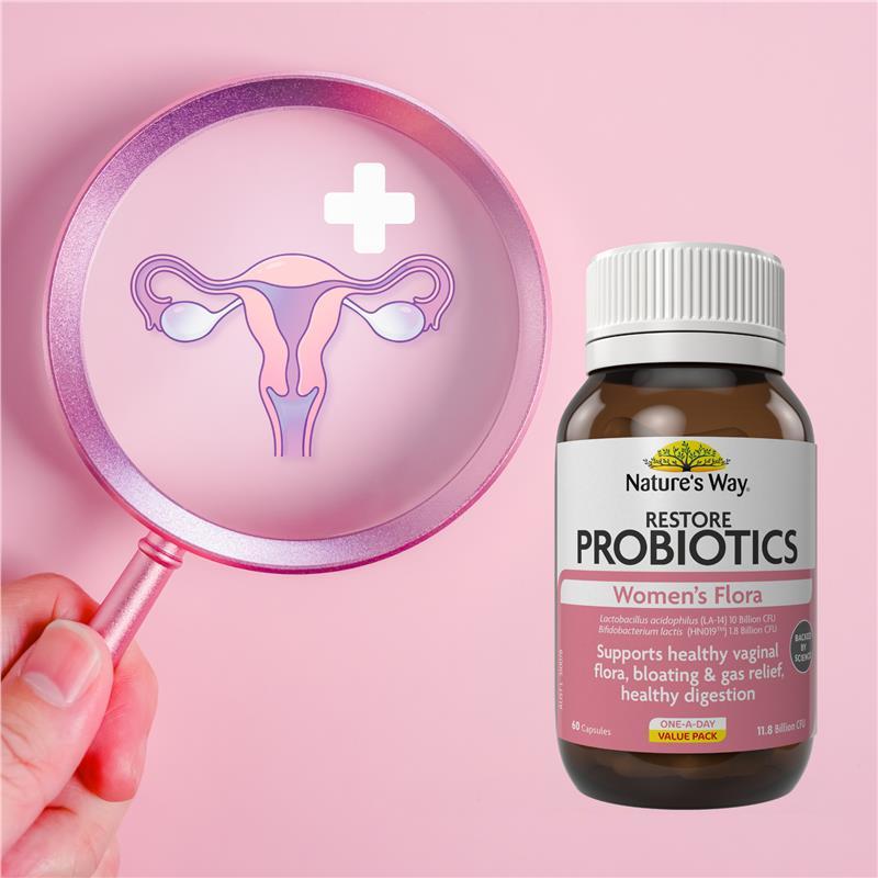 Nature's Way Restore Probiotics Women's Flora 60 Capsules Exclusive Size