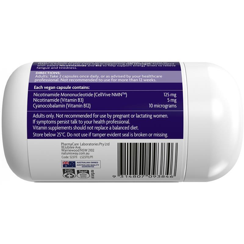 Nature's Way NMN + Nicotinamide & B12 60 Capsules