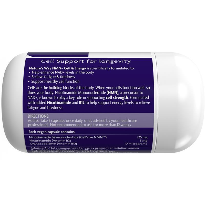 Nature's Way NMN + Nicotinamide & B12 60 Capsules