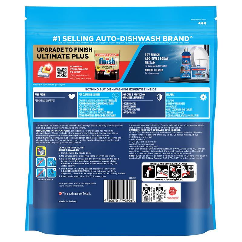Finish Power Dishwashing Tablets Lemon Sparkle 60 Pack
