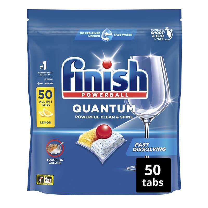 Finish Quantum Dishwashing Tablets Lemon 50 Pack