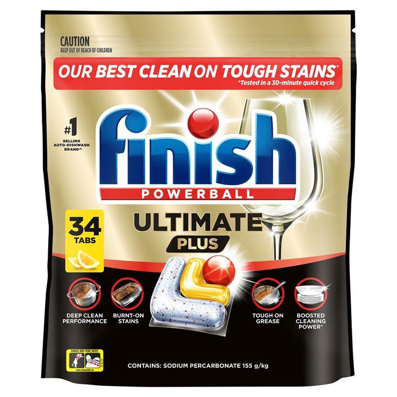 Finish Ultimate Plus Dishwashing Tablets Lemon 34 Pack
