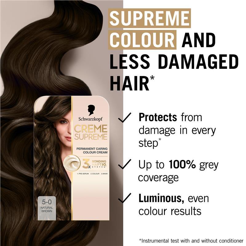 Schwarzkopf Creme Supreme Permanent Natural Brown Hair 5-0