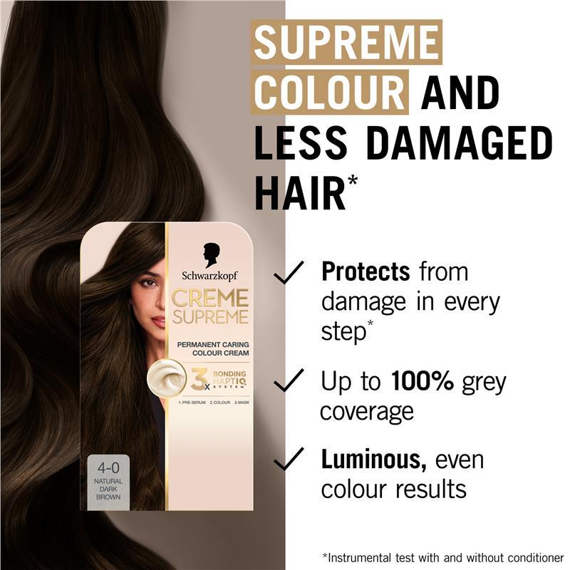 Schwarzkopf Creme Supreme Permanent Natural Dark Brown 4-0