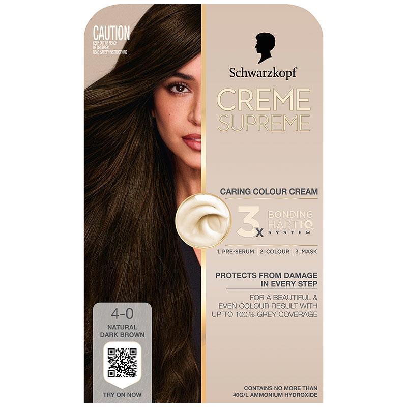 Schwarzkopf Creme Supreme Permanent Natural Dark Brown 4-0