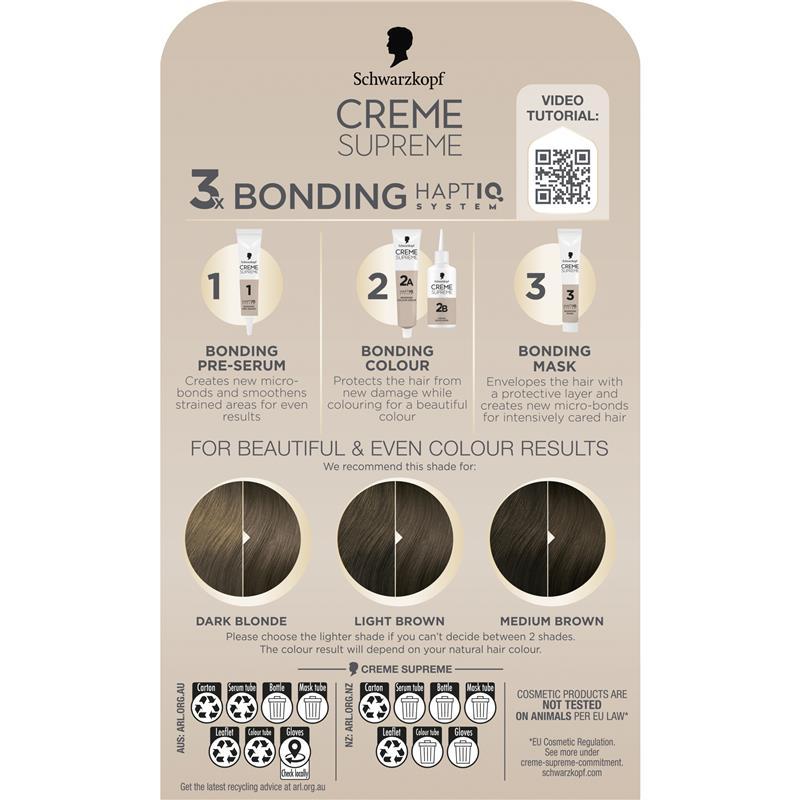 Schwarzkopf Creme Supreme Permanent Cool Ash Light Brown 6-16