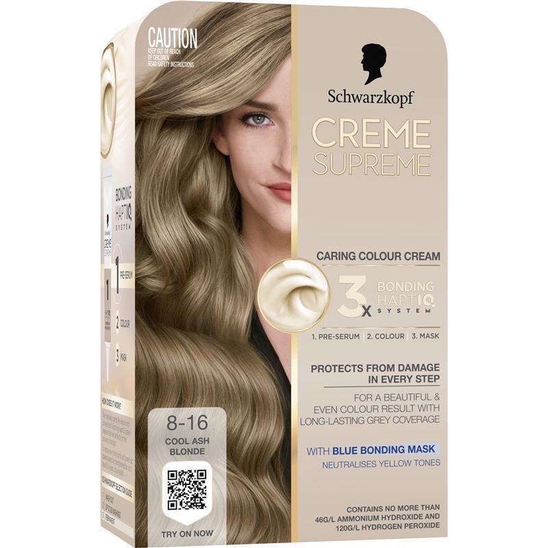 Schwarzkopf Creme Supreme Permanent Cool Ash Blonde 8-16