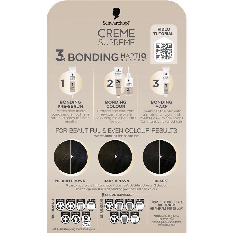 Schwarzkopf Creme Supreme Permanent Natural Black 1-0