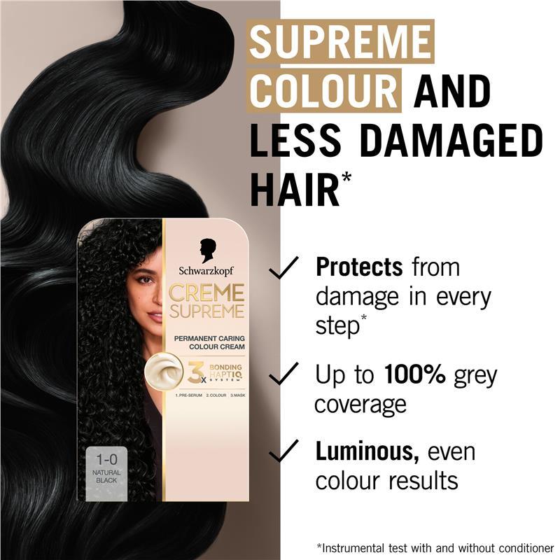 Schwarzkopf Creme Supreme Permanent Natural Black 1-0