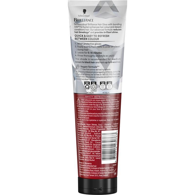 Schwarzkopf Brilliance Gloss Bonding Semi Permanent Mask Black