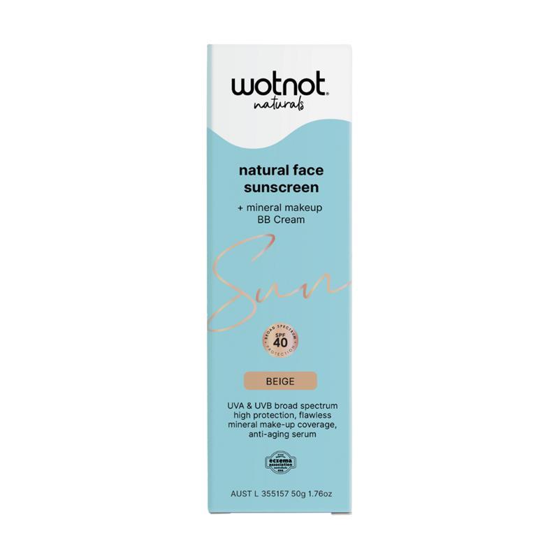 WotNot Natural Zinc Sunscreen & BB+ Cream SPF 40 - Beige 50g