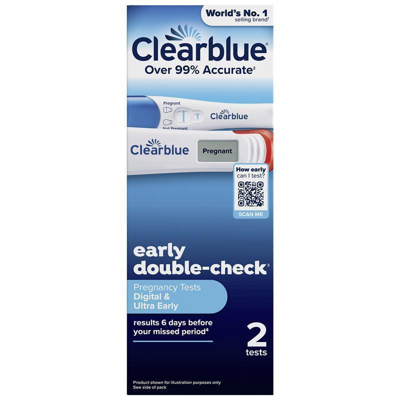 Clearblue Pregnancy Test Ultra Early Double Check Combo 2 Pack