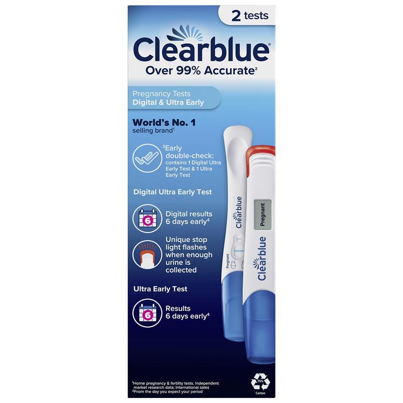 Clearblue Pregnancy Test Ultra Early Double Check Combo 2 Pack