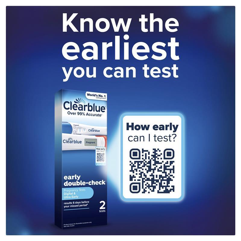 Clearblue Pregnancy Test Ultra Early Double Check Combo 2 Pack