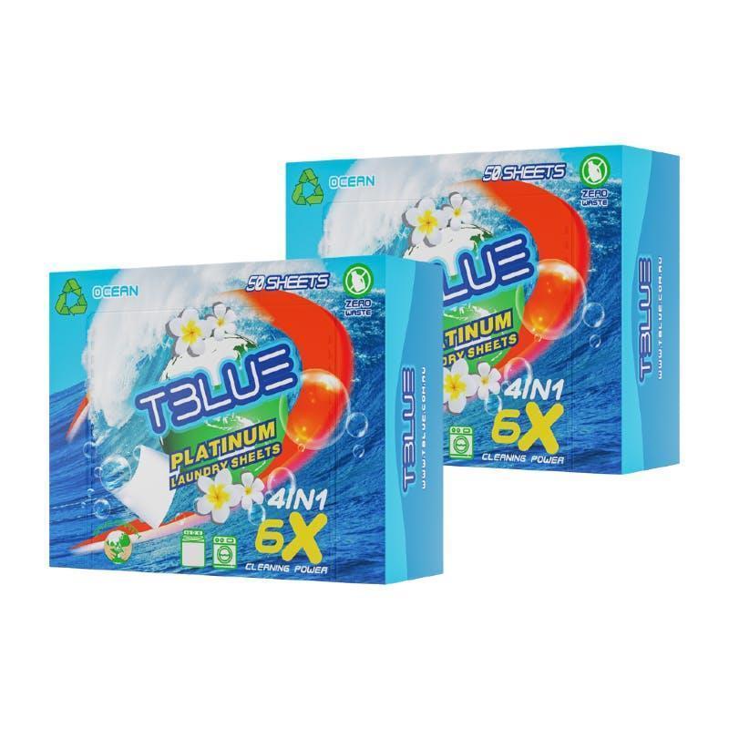 TBLUE Laundry Detergent Sheet Twin Pack Ocean 50 Loads
