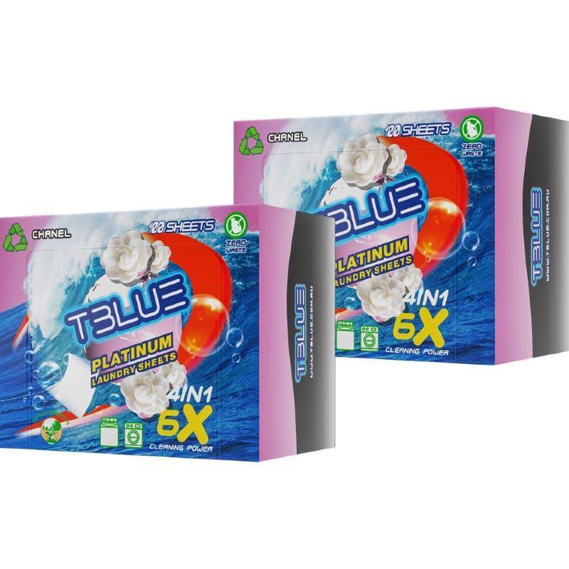 TBLUE Laundry Detergent Sheet Twin Pack Chanel 100 Loads