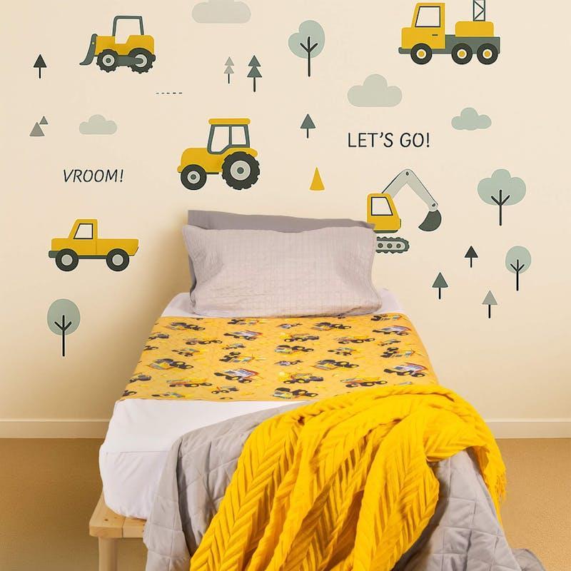 Conni Toilet Training Waterproof Bed Pad with Tuck-Ins Truck Print 2 Pack
