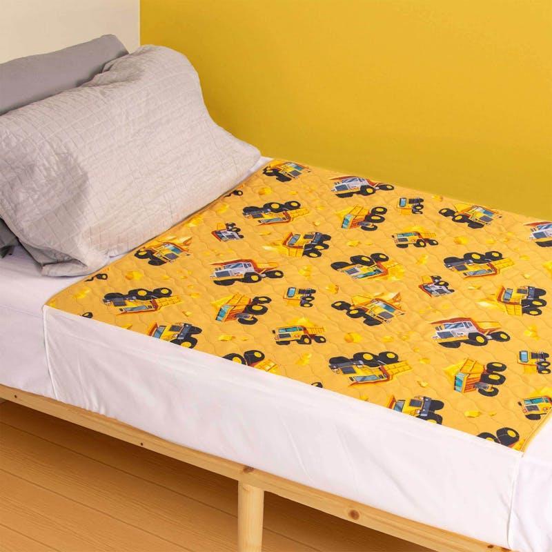 Conni Toilet Training Waterproof Bed Pad with Tuck-Ins Truck Print 2 Pack