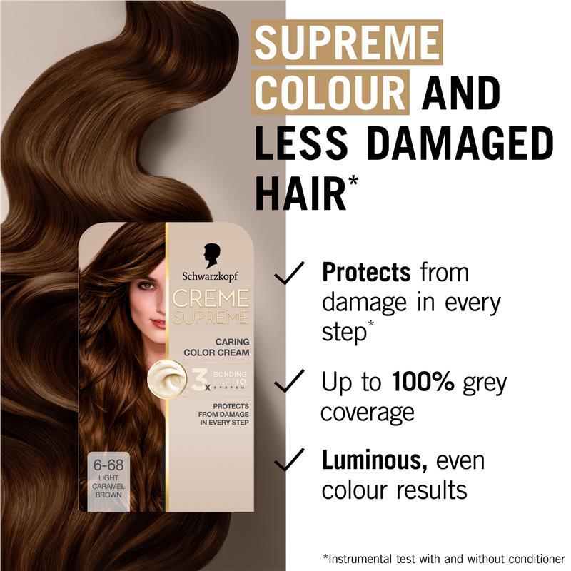 Schwarzkopf Creme Supreme Permanent Light Caramel Brown 6-68