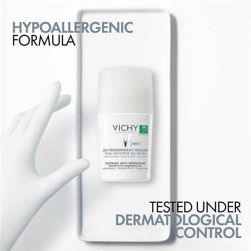 Vichy Antiperspirant Roll On 48hr Soothing 50ml