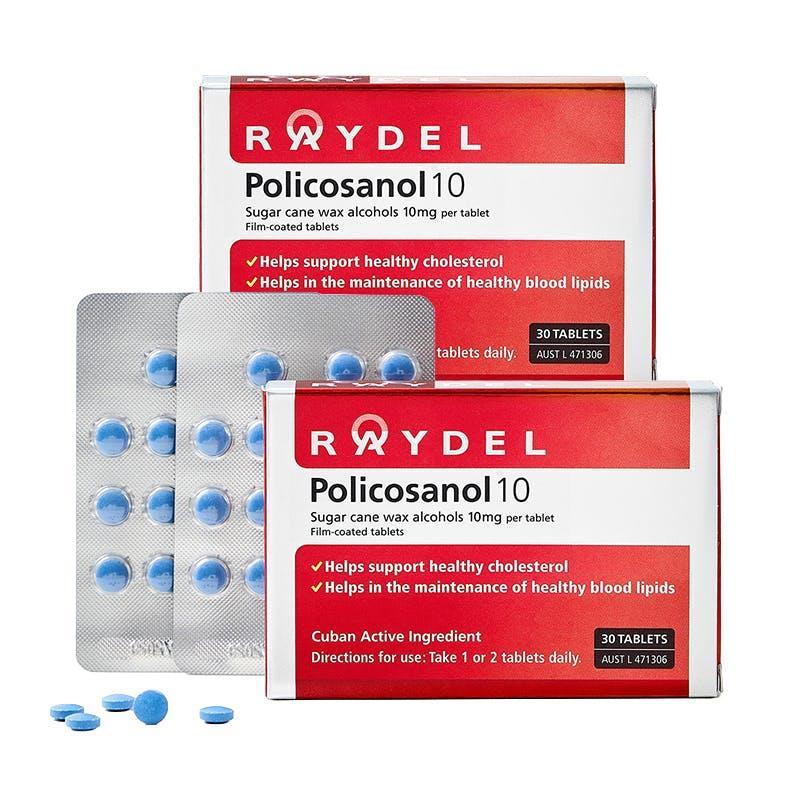 Raydel Policosanol 10mg 30 Tablets 3 Pack
