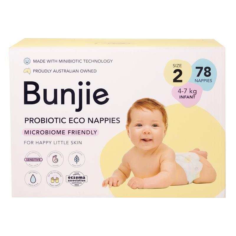 Bunjie Nappies Jumbo Size 2 Infant 78 Pack