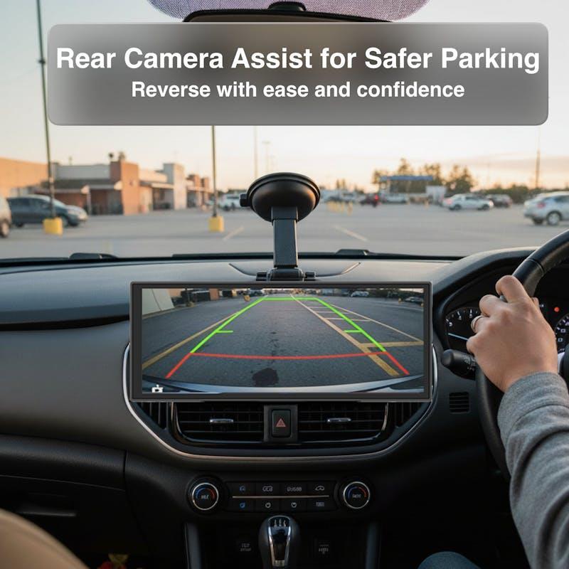 Laser 12-inch CarPlay Android Auto Dual Camera Black