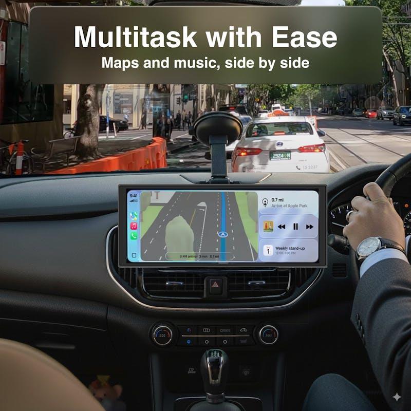 Laser 12-inch CarPlay Android Auto Dual Camera Black