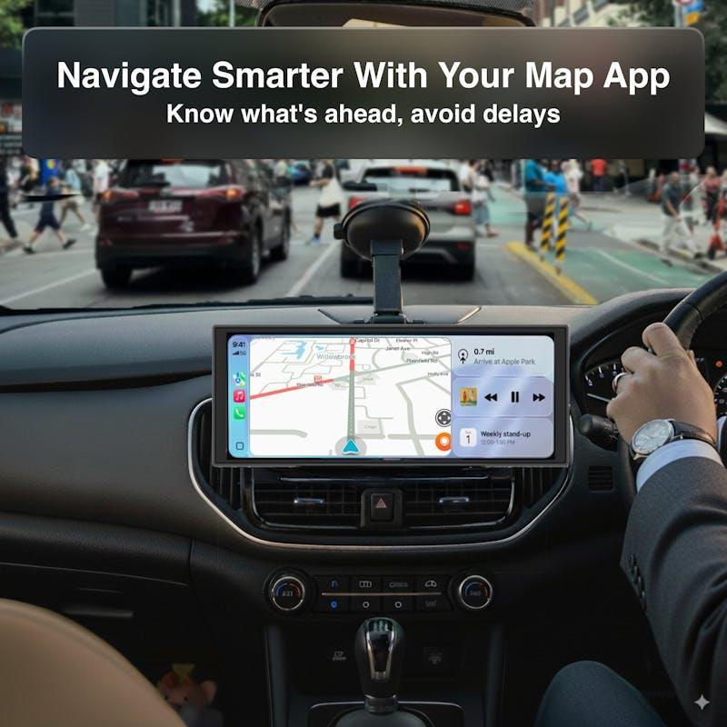 Laser 12-inch CarPlay Android Auto Dual Camera Black