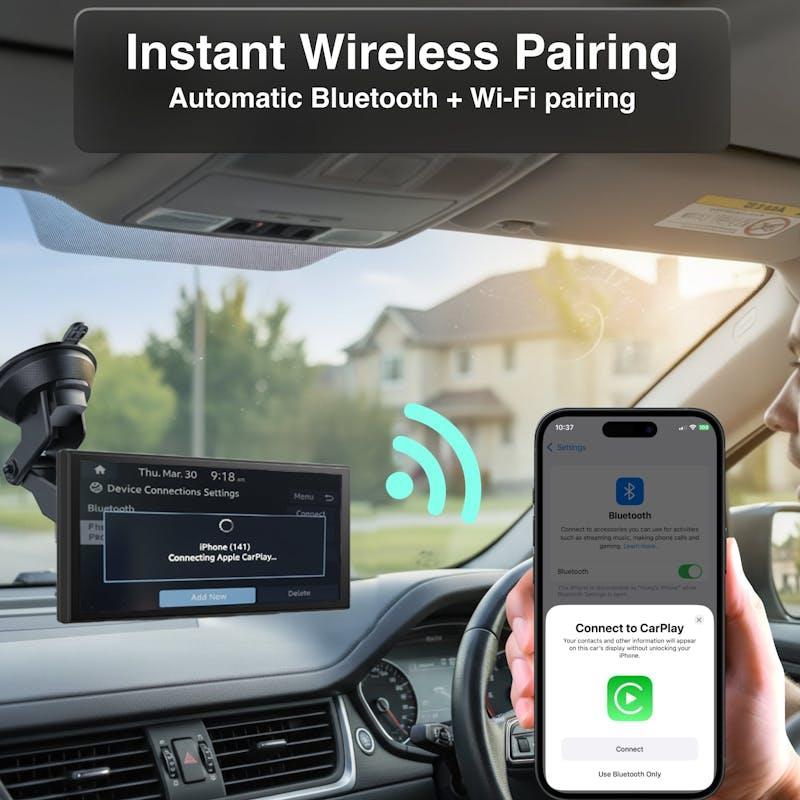 Laser 12-inch CarPlay Android Auto Dual Camera Black