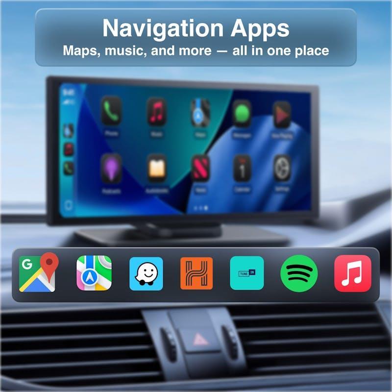 Laser 12-inch CarPlay Android Auto Dual Camera Black