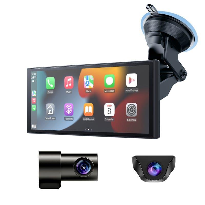 Laser 12-inch CarPlay Android Auto Dual Camera Black