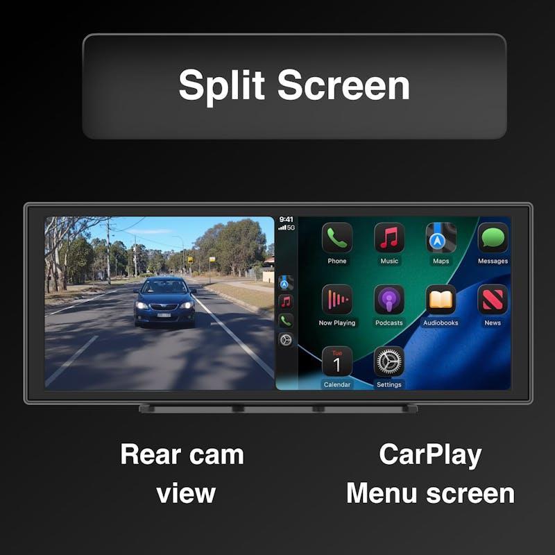Laser 12-inch CarPlay Android Auto Dual Camera Black