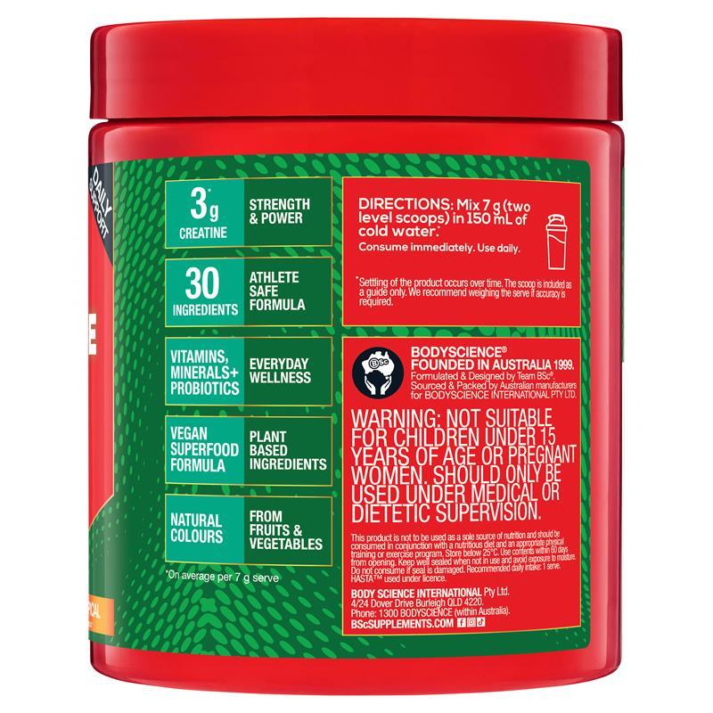 BSc Performance Greens + Creatine Tropical 210g