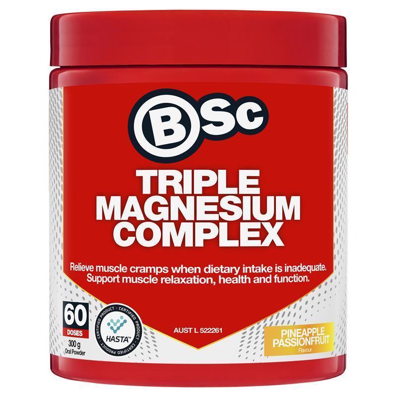 BSc Triple Magnesium + Vitamin D3 Pineapple Passionfruit 300g