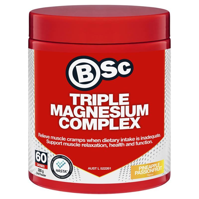 BSc Triple Magnesium + Vitamin D3 Pineapple Passionfruit 300g