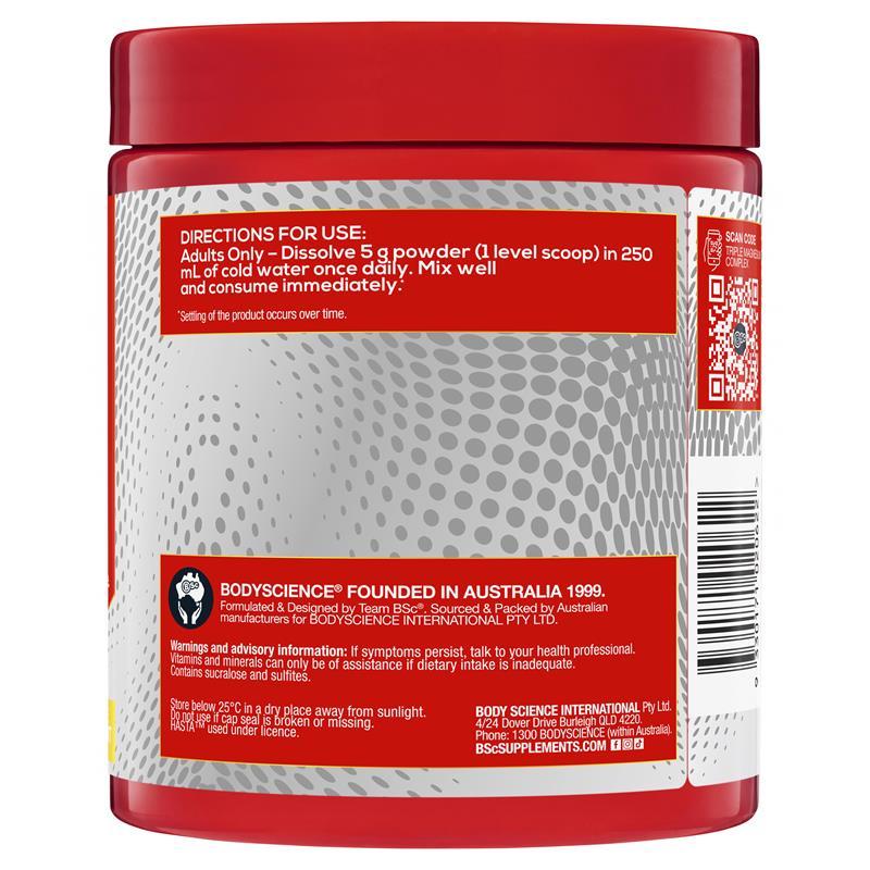 BSc Triple Magnesium + Vitamin D3 Pineapple Passionfruit 300g