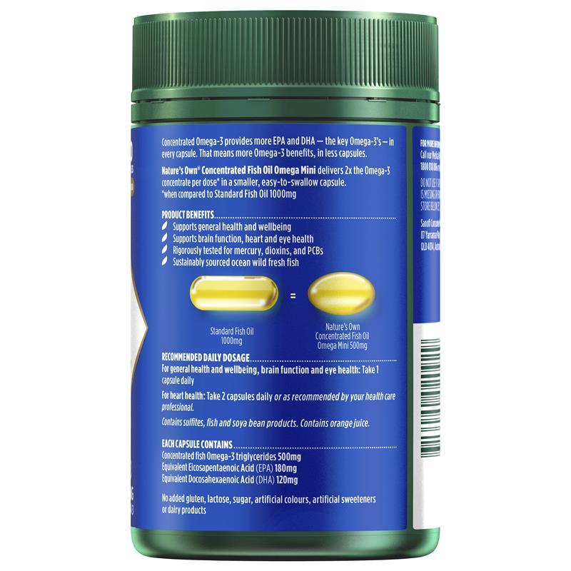 Nature's Own Concentrated Fish Oil Omega Mini 250 Capsules