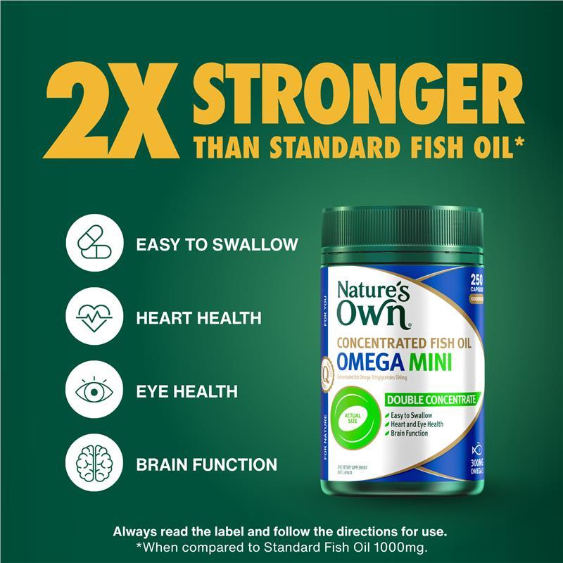 Nature's Own Concentrated Fish Oil Omega Mini 250 Capsules