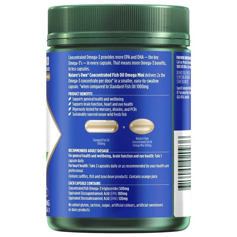 Nature's Own Concentrated Fish Oil Omega Mini 500 Capsules