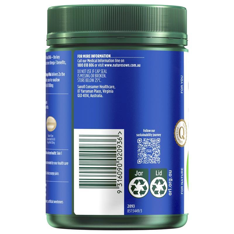 Nature's Own Concentrated Fish Oil Omega Mini 500 Capsules