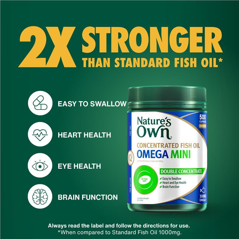 Nature's Own Concentrated Fish Oil Omega Mini 500 Capsules