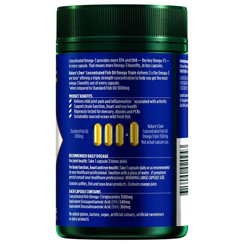 Nature's Own Concentrated Fish Oil Omega Triple 80 Capsules
