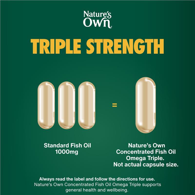 Nature's Own Concentrated Fish Oil Omega Triple 80 Capsules