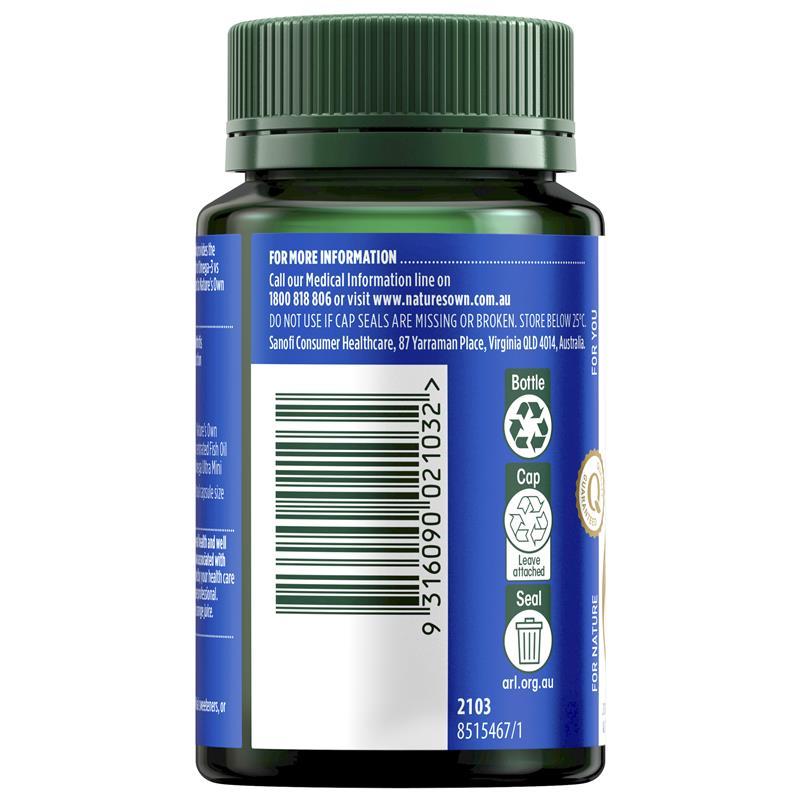 Nature's Own Concentrated Fish Oil Ultra Mini 60 Capsules