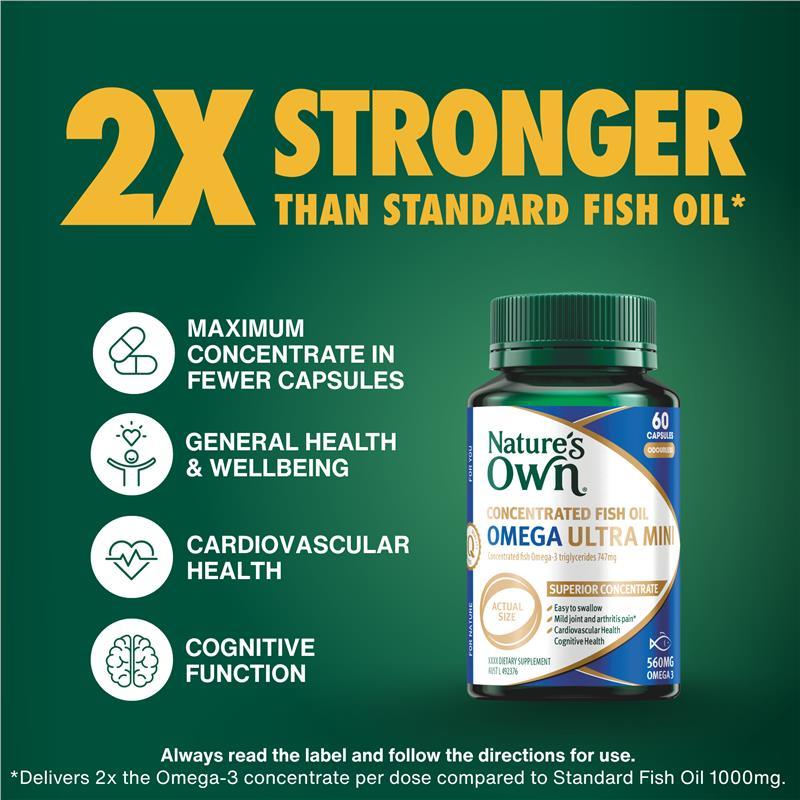 Nature's Own Concentrated Fish Oil Ultra Mini 60 Capsules