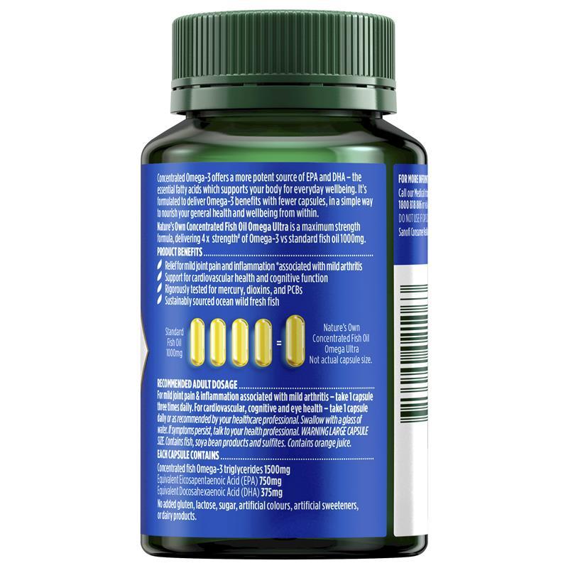 Nature's Own Concentrated Fish Oil Ultra High Strength 40 Capsules