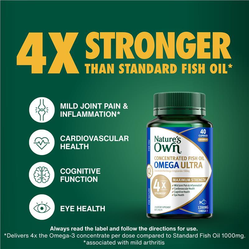 Nature's Own Concentrated Fish Oil Ultra High Strength 40 Capsules