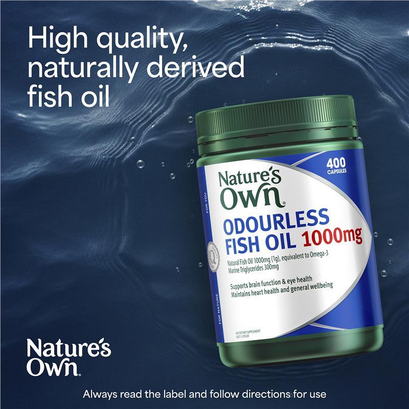Nature's Own Odourless Fish Oil 1000mg 400 Capsules Exclusive