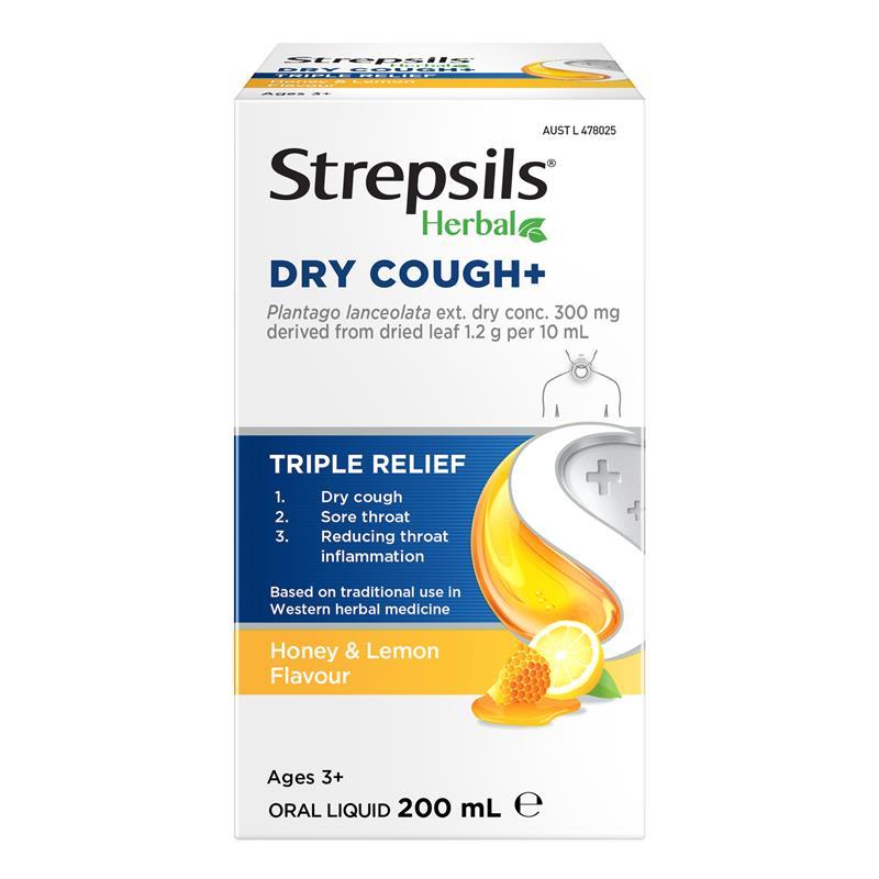 Strepsils Herbal Dry Cough+ Liquid 200mL